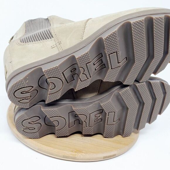 Sorel Joan of Arctic Wedge‎ Chelsea Boots Womens 10.5 Tan Burnished Brown Winter - Picture 10 of 12